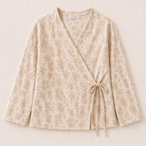 Women's Floral Wrap Pajama Set – Soft Long Sleeve Loungewear